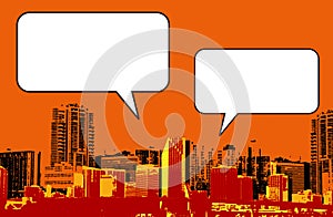 Miami Florida grunge style graphic in orange