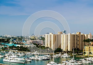 Miami, Florida harbor and skyline