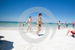 MIAMI, FLORIDA - MAY 03, 2015: Tilt-Shft Effect in Miami Beach, Florida.