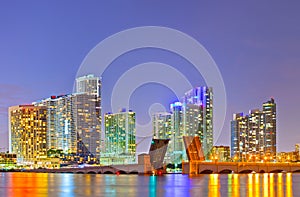Miami Florida at sunset