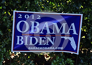 Obama-Biden placard for 2012 United States election