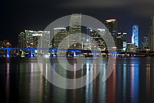 Miami Florida Waterfront at Night