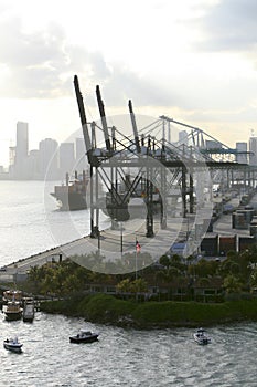 Miami harbour: cranes