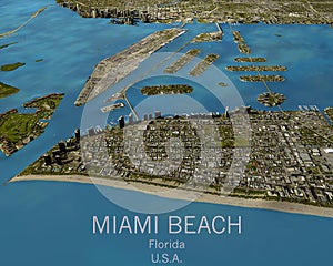 Miami map, satellite view, United States