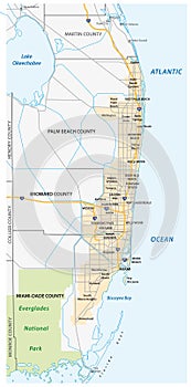 Miami metropolitan area or Greater Miami Area map