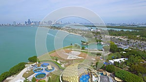 Miami Seaquarium whales in captivity aerial video