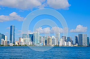 Miami skyline viewed from Biscayne Bay Florida