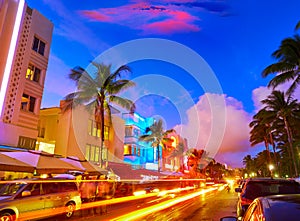 Miami South Beach sunset Ocean Drive Florida