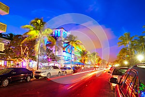 Miami South Beach sunset Ocean Drive Florida