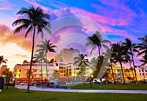 Miami South Beach sunset Ocean Drive Florida