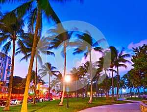 Miami South Beach sunset Ocean Drive Florida