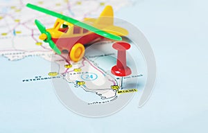 Miami USA map flight