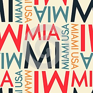 Miami, USA seamless pattern