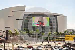 Miami, USA - September 11, 2019: American Airlines arena in Miami city center