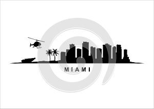 Miami Vice CIty Skyline Landscape