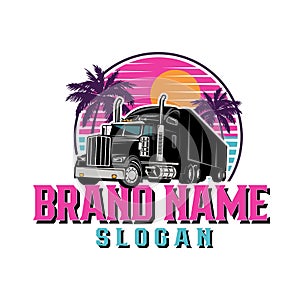 Miami Vice themed freight transporter truck