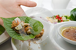 Miang kham, traditional snack from Thailand