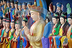 Mianyang, China: Praying Buddha Sculpture photo