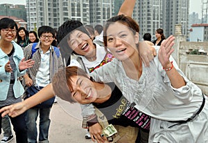 Mianyang, China: Students at Sheng Shui Temple