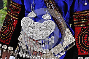 The miao clothing and silver adornments
