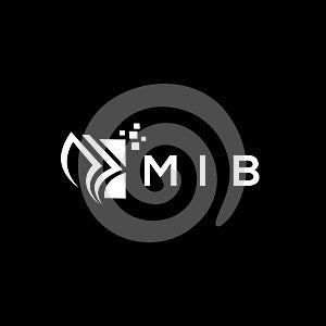 MIB credit repair accounting logo design on BLACK background. MIB creative initials Growth graph letter logo concept. MIB business