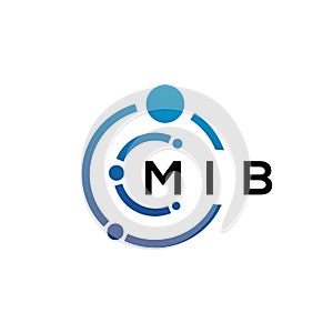MIB letter technology logo design on white background. MIB creative initials letter IT logo concept. MIB letter design photo