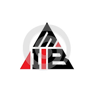 MIB triangle letter logo design with triangle shape. MIB triangle logo design monogram. MIB triangle vector logo template with red photo