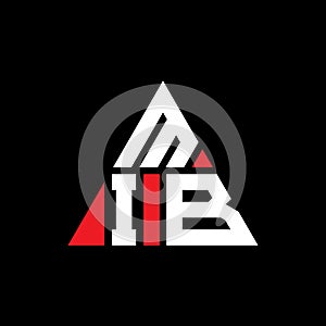 MIB triangle letter logo design with triangle shape. MIB triangle logo design monogram. MIB triangle vector logo template with red