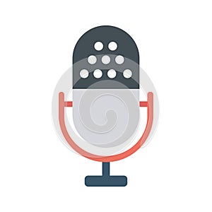 Mic Color Vector Icon which can easily modify or edit