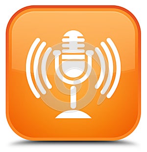 Mic icon special orange square button