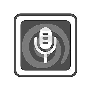 Mic icon vector single isolated