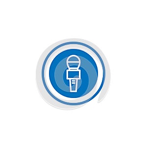 Mic icon vector single isolated