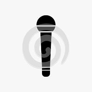 Mic icon on white background. Podcast icon, voice recording