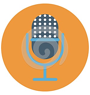 Mic Isolated Color Vector icon that can be easily modified or edit