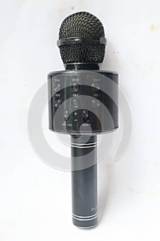 mic karaoke microphone wireless blue tooth isolated on white background.