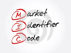 MIC - Market Identifier Code acronym, business concept background