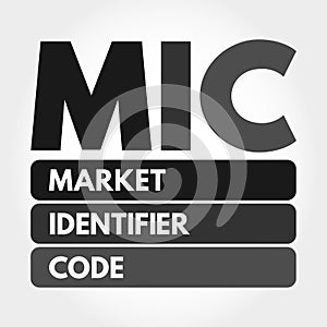 MIC - Market Identifier Code acronym concept