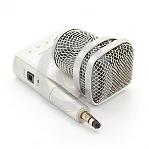 Mic recorded square on white background