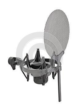 Mic shock mount with pop filter