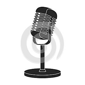 Mic vector icon.Black vector icon isolated on white background mic.