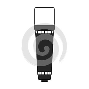 Mic vector icon.Black vector icon isolated on white background mic