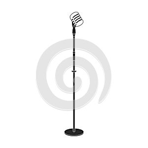 Mic vector icon.Black vector icon isolated on white background mic