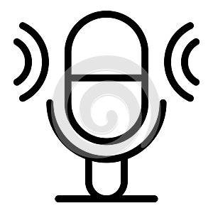 Mic voice recorder icon, outline style