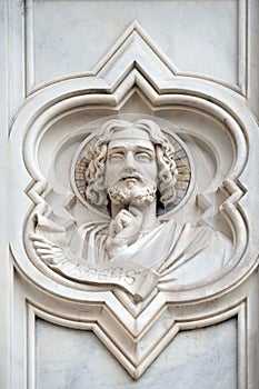 Micah, relief on the facade of Basilica of Santa Croce in Florence