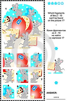 Mice and cheese visual logic puzzle