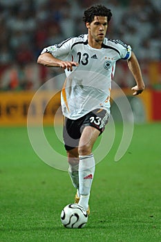 Michael Ballack in action during the  match