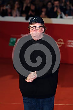Michael Moore on the red carpet at Rome Film Fest 2018