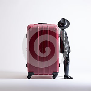 Michael With Red Suitcase In Vray Tracing Style