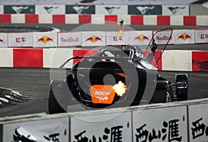 Michael Schumacher celebrates after race winning