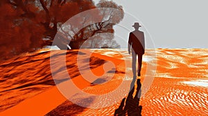 Michael Walking: A Spatial Experiment In Luminous Shadowing photo